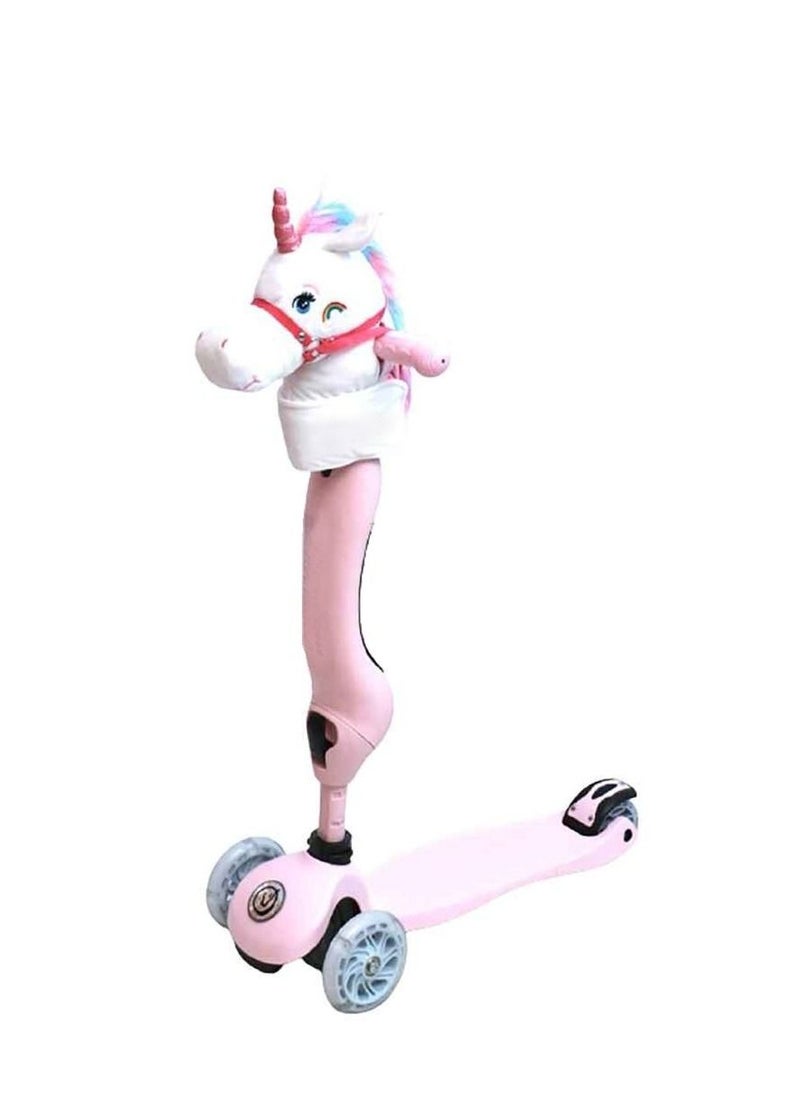 Foaldee - Foaldee 2-in-1 Pink Unicorn Head Scooter for Kids – Fun Ride-On Toy & Push Scooter for Toddlers | Safe & Interactive Ride for Children - Image 1