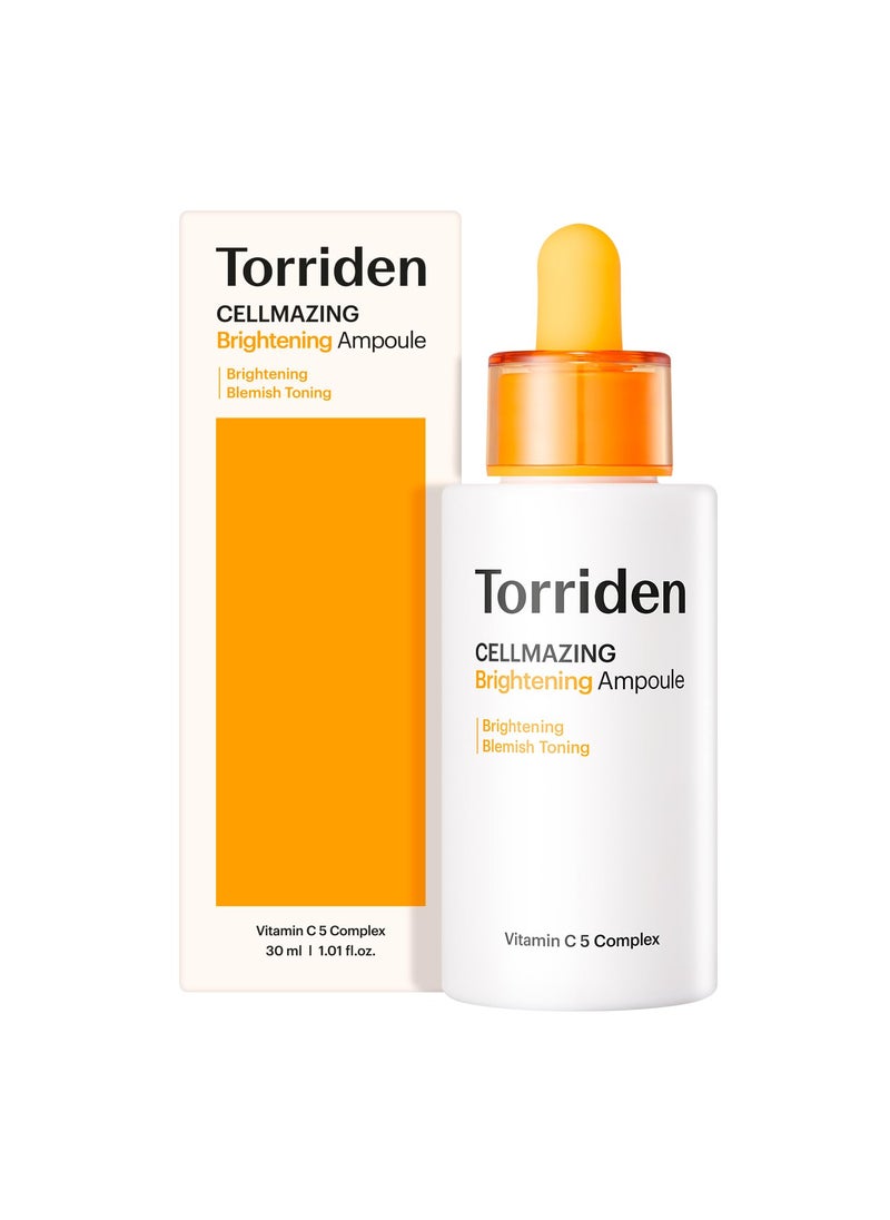 Torriden Torriden CELLMAZING Vita C Ampoule 30ml (1.01 fl.oz.) | Refining Sagging Pores and Skin Texture | 5D Vitamin C, Seaweed Complex, Panthenol | Korean Facial Serum 