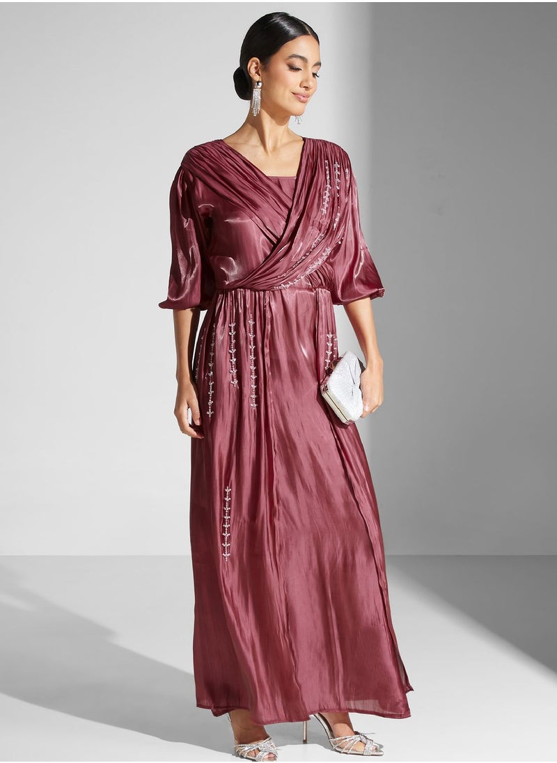 hayas closet - Embellished Pleated Dress - Image 1