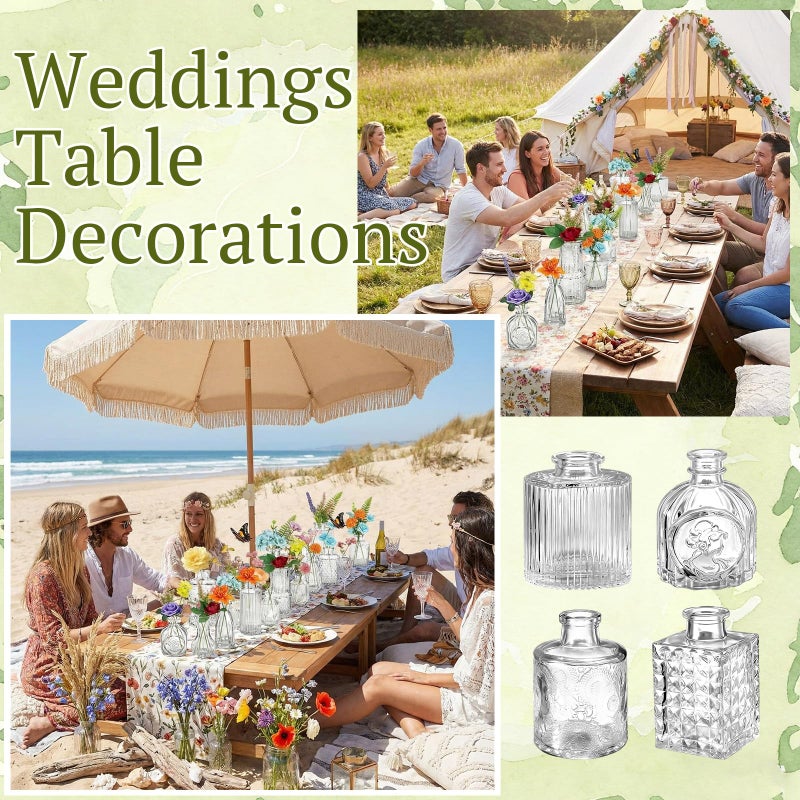 Ferrochef 36 Pcs Artificial Flowers Table Centerpiece with Vases Spring Colorful Wildflower Centerpieces Silk Flower Arrangement for Wedding Baby Shower Table Centerpieces Party(Fresh Charm) - Image 3