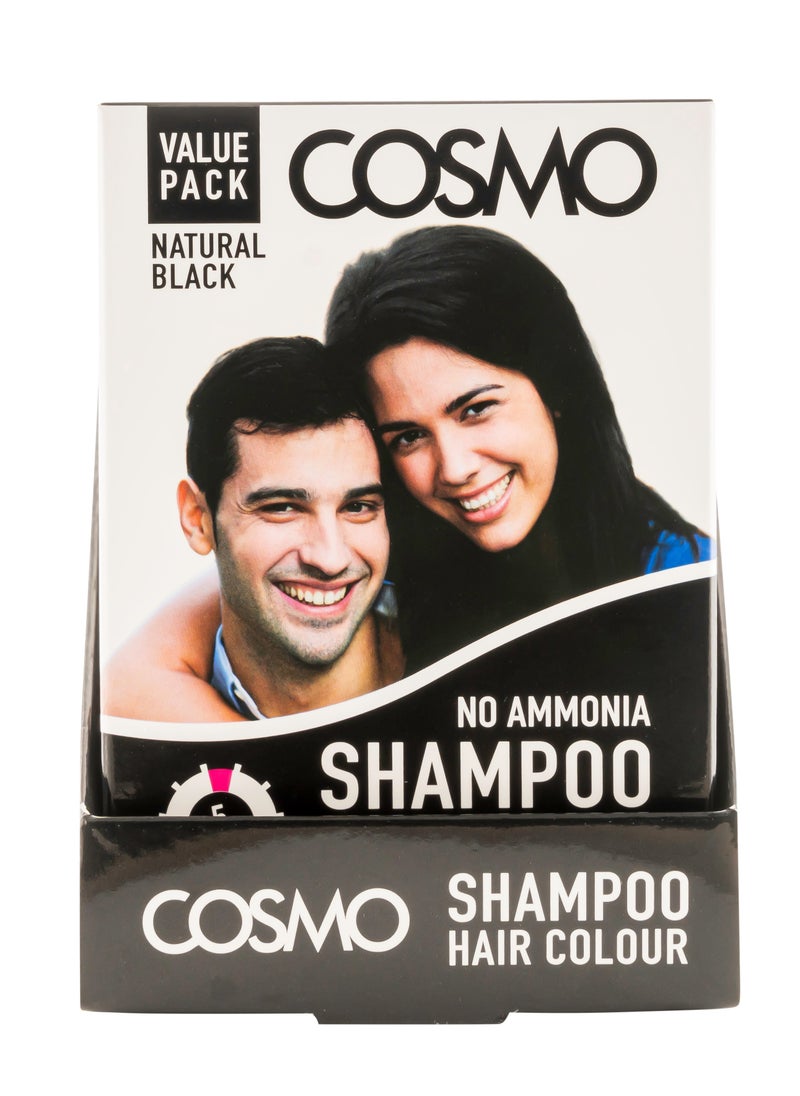 COSMO No Ammonia Shampoo Hair Colour With Keratin Olive Oil And Vitamin E Natural Black 25ml 