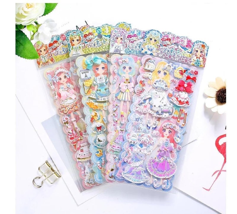 DEOXY Pack of 6 Stickers for Boys and Girls, 3D Stickers for Girls, Aesthetic Sticker, Cute Stickers, Foam Sticker for Kids, Craft Stickers, Self Adhesive Sticker(DX-0018) - Image 4