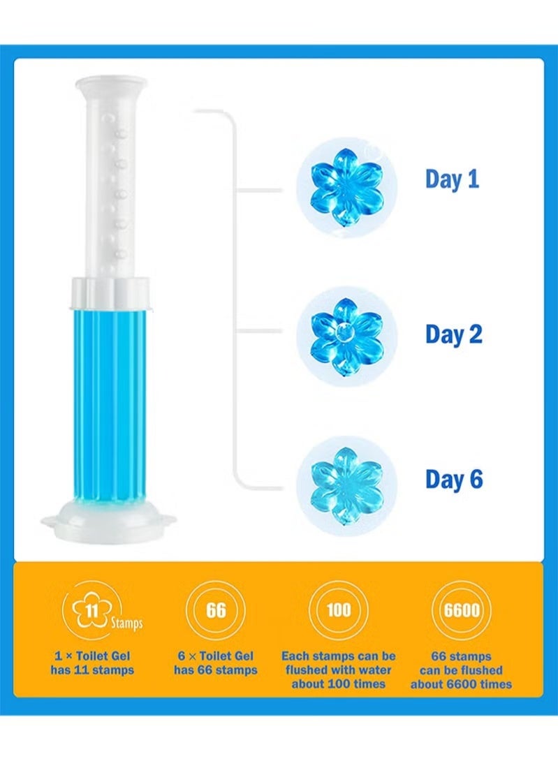 Toilet Gel Stamp,Toilet Deodorant Gel,6 Scent Toilet Freshener Set,Removes Limescale and Stains,Deodorant Cleaner,Suitable for Household Toilet and Bathroom Cleaning Products - Image 2