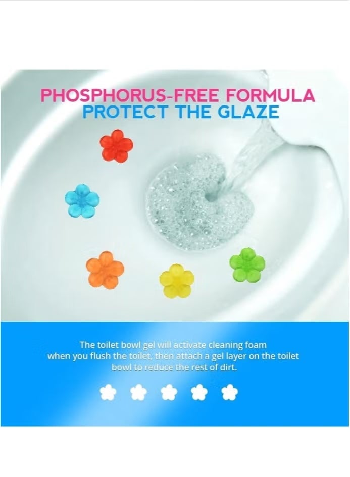 Toilet Gel Stamp,Toilet Deodorant Gel,6 Scent Toilet Freshener Set,Removes Limescale and Stains,Deodorant Cleaner,Suitable for Household Toilet and Bathroom Cleaning Products - Image 3