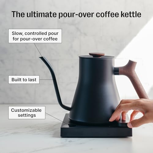 Fellow Stagg EKG Pro Electric Gooseneck Kettle - Pour-Over Coffee and Tea, Quick Heating, Precise Temperature Control, Scheduling, Built-in Brew Timer, Matte Black with Walnut Wood Handle, 0.9 Liter - Image 3