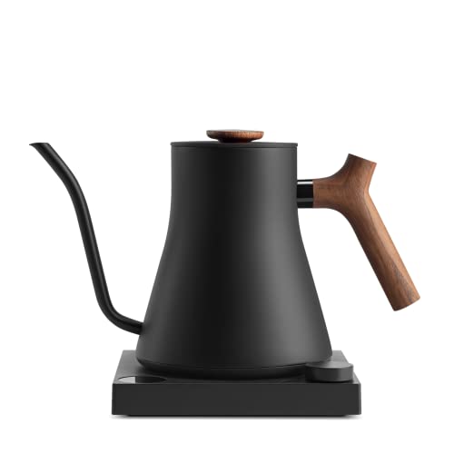Fellow Stagg EKG Pro Electric Gooseneck Kettle - Pour-Over Coffee and Tea, Quick Heating, Precise Temperature Control, Scheduling, Built-in Brew Timer, Matte Black with Walnut Wood Handle, 0.9 Liter - Image 1