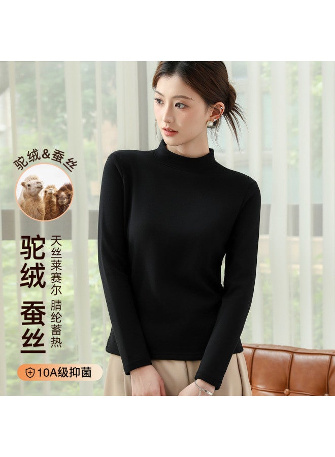 Modal Women'S Semi-High Neck Basic Layering Top, Versatile Solid Color For Autumn, Winter, And Spring - Image 3