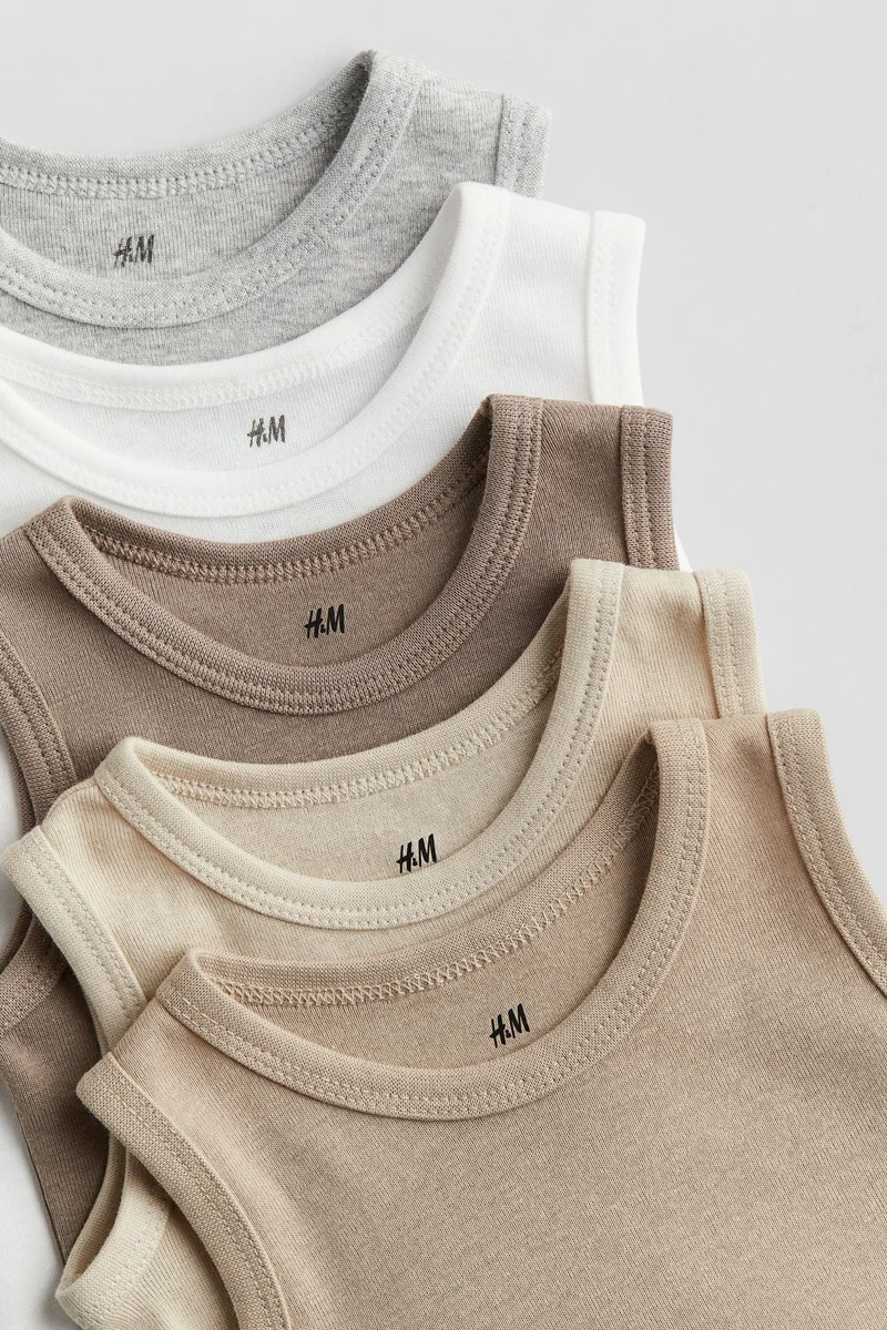 اتش اند ام بودي سوت من القطن - عبوة من 5 قطع