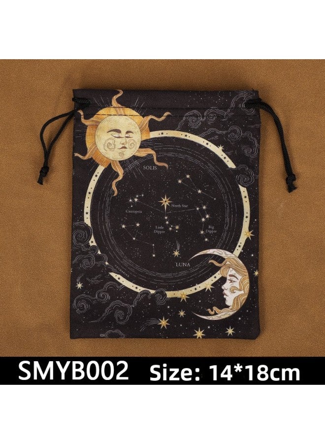 2023 New Twelve Constellation Flannel Bag Colorful Birthday Small Gift Drawstring Bag Tarot Card Storage Bag
