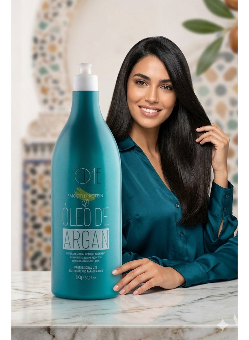 ZERONE Zero One Smooth Protein with Argan Oil Hair Smoothing Treatment - 1kg - Image 2