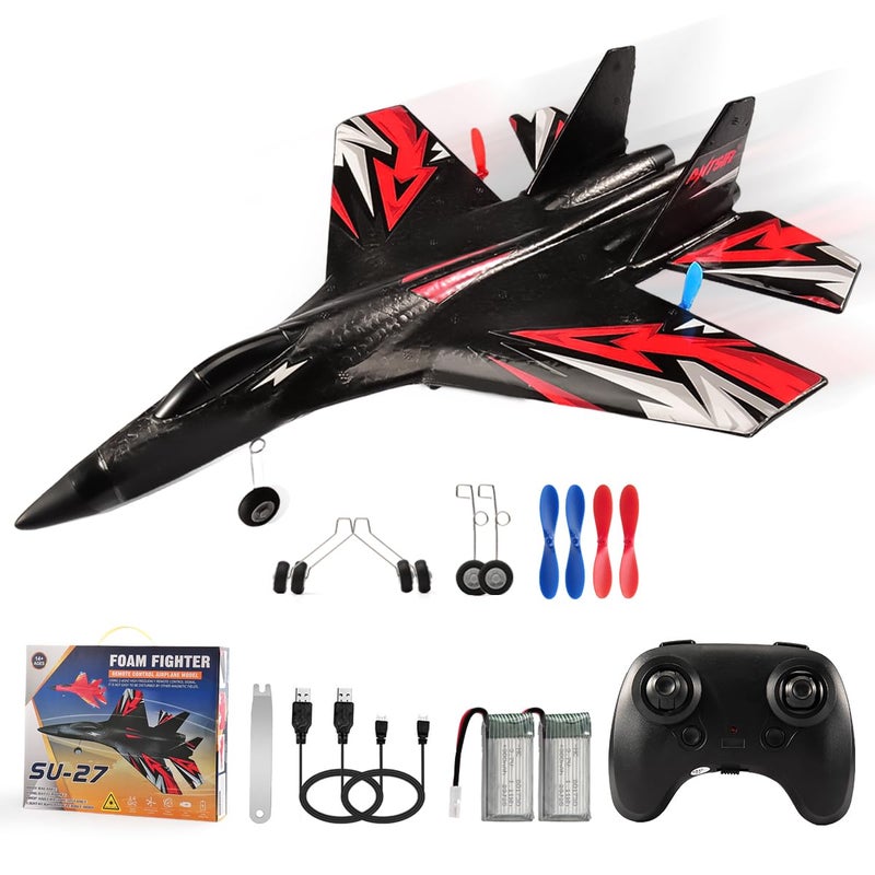 Fremego SU27 RC Plane 24GHZ RC Airplane Ready to Fly Remote Control Airplane W 2 Batteries 6axis Gyro Stabilizer 2CH RTF Hobby RC Glider for Beginners Kids Boys Girls Adults - Image 2
