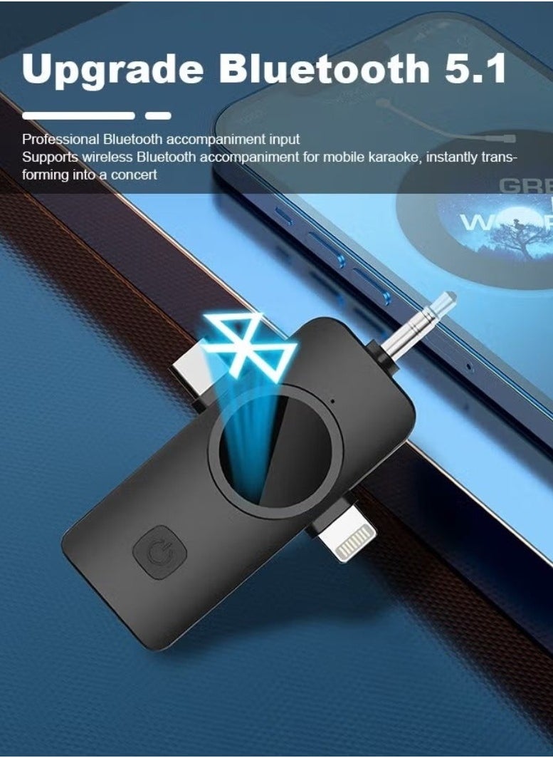 Wireless Lavalier Microphone Douyin Live Broadcast Mobile Video Recording 2.4G Noise Reduction Mini Microphone Live Video Recording Vlog Interview Online Classroom