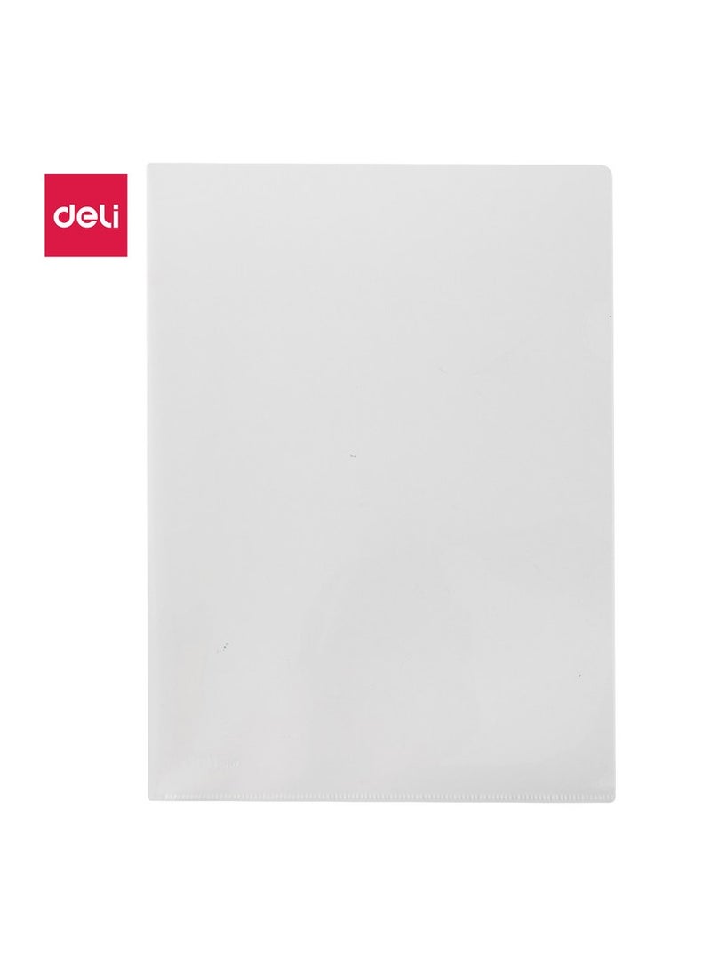 Deli ملف تقارير دلي E5707 A4 شكل L شفاف، 6 قطع/كيس OPP، منظم ملفات مكتبي ومدرسي متين - Image 1