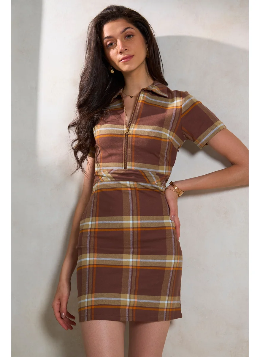Virgio Virgio Checked Shirt Dress