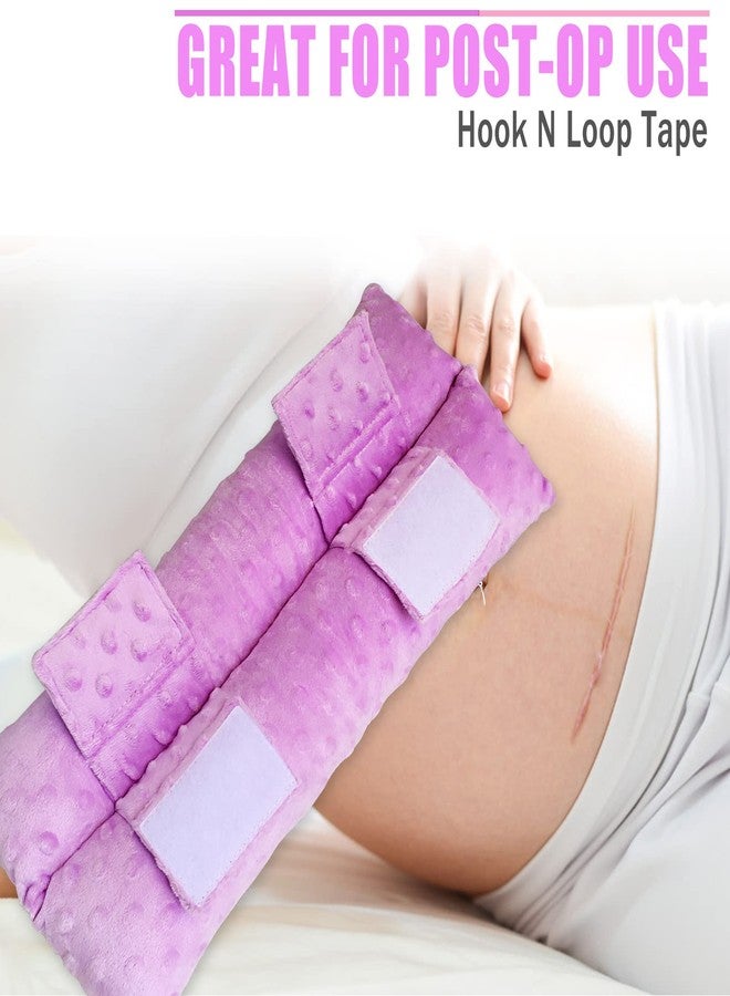 BNRendles Hysterectomy Seatbelt Pillow for Post Surgery, Hysterectomy Recovery Must Have, Abdominal Pillows with Ice/Hot Pocket Tummy Tuck Cushions Seat Belt Padding Protectors, Minky Dot Lavender - Image 5