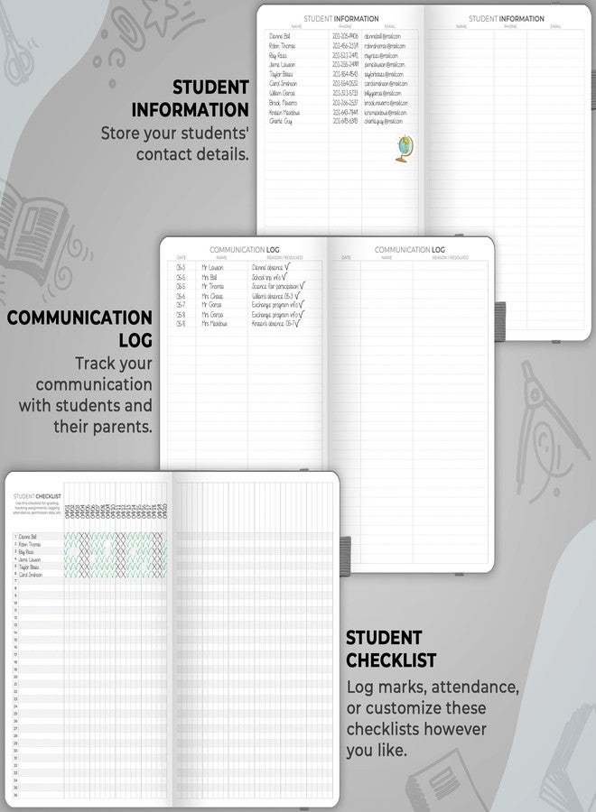 Clever Fox Teacher Planner - School Year Planner with Calendars & Lesson Plans - Teacher Plan Book for Classroom & Homeschool Organization - Undated, A5 Size, Hardcover (Gray) - Image 4