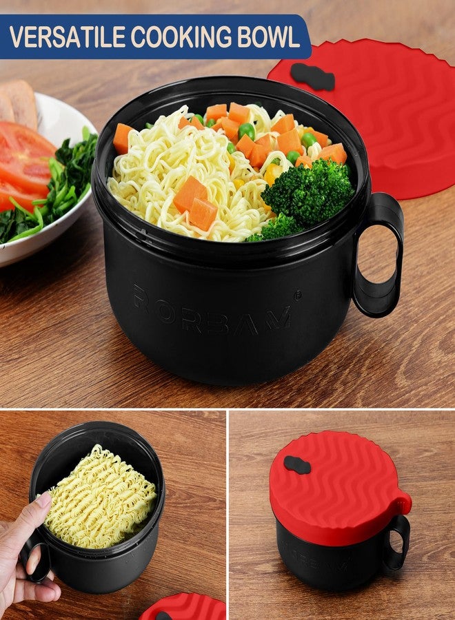 RORBAM Ramen Cooker,Microwave Ramen Bowl,Ramen Noodle Bowl 48 oz,Instant Ramen Noodle Bowls, College Dorm Room Essentials for Girls for Boys, Apartment Essentials, BPA-Free. (red) - Image 5