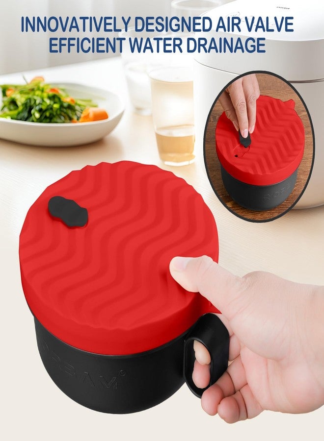 RORBAM Ramen Cooker,Microwave Ramen Bowl,Ramen Noodle Bowl 48 oz,Instant Ramen Noodle Bowls, College Dorm Room Essentials for Girls for Boys, Apartment Essentials, BPA-Free. (red) - Image 4