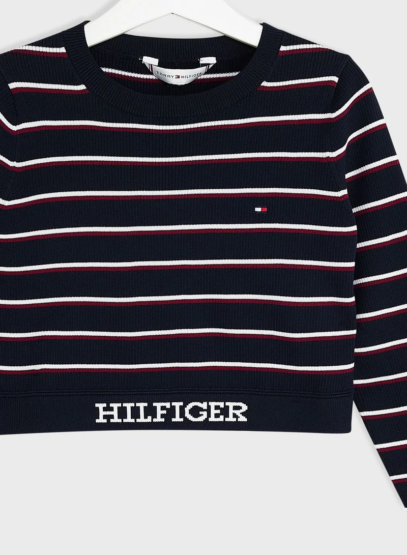 TOMMY HILFIGER Kids Striped Knitted Sweater