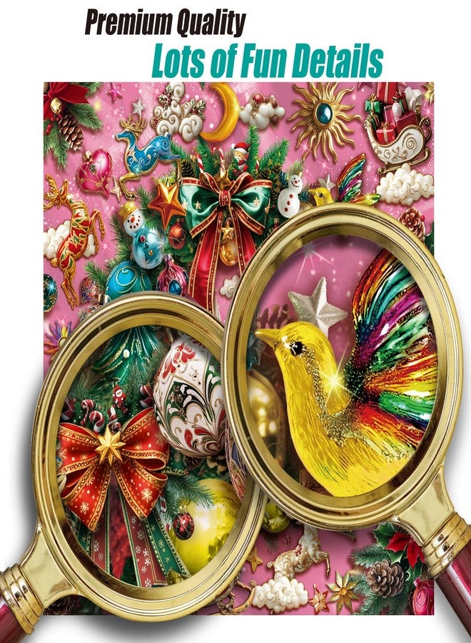 Antelope Puzzle Christmas Jigsaw Puzzle 1000 Pieces for Adults - Wreath of Jingle Holiday Winter Scene, Fun Family Christmas Puzzle Gift - Image 3