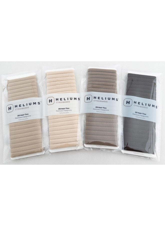 Heliums Soft Hair Ties - No Damage Seamless Nylon Fabric Bands, Ponytail Holders for Thin & Thick Hair - 1.5 Inch, Dark Brown, 20 Pack - Image 2
