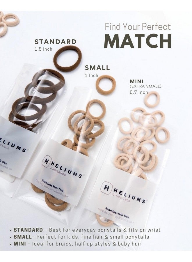 Heliums Soft Hair Ties - No Damage Seamless Nylon Fabric Bands, Ponytail Holders for Thin & Thick Hair - 1.5 Inch, Dark Brown, 20 Pack - Image 3