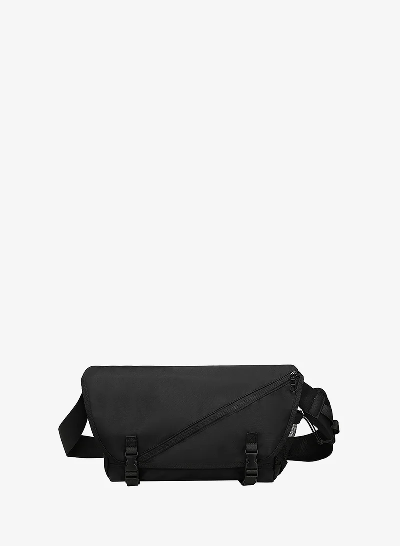 Mobcos Side Bag Small Black Waterproof Anti-Theft Sling Backpack - Durable Oxford Crossbody Chest Bag for Men & Women, Lightweight Travel Daypack with Breathable Back Panel