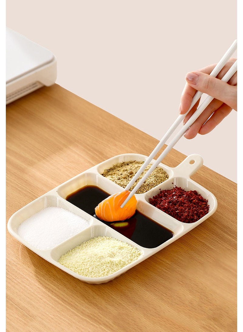 هومستر مقابس 5-حجرة تحضير الطعام المجهزة بالمطبخ المنزلي لوحة تقسيم مثبتة على الحائط صحن حارة متعدد الوظائف طبقة صلصات مادة البوتيك أملس تنظيف سهل طبقة 2 سم أخاديد عميقة لا نكهة مزج طبقة سميكة مقبض معلق ثقب تصميم طبقة تحضير طهي قابلة للتغليف مساحة موفرة أداة تحضير طهي زنجبيل ثوم تخزين مجموعة متعددة الاستخدامات ألواح الخدمة طبقة 5 أجزاء طهي فعال - Image 3