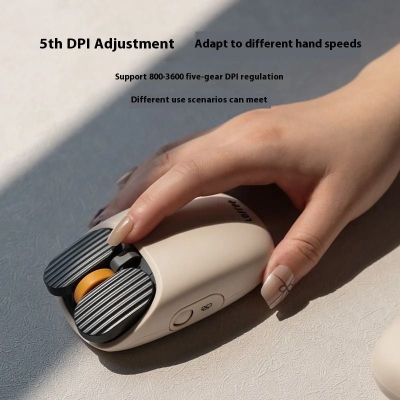 Lofree 2.4g Wireless Bluetooth Mouse, Adjustable Sensitivity Rechargeable for Office Gaming Laptop, Milkshake - Image 2