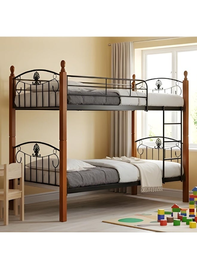 ABX HOME Messina Solid wood metal Bunk Bed | Sturdy Modern Design Wooden Single Bed Frame 190X90 Size - Image 3