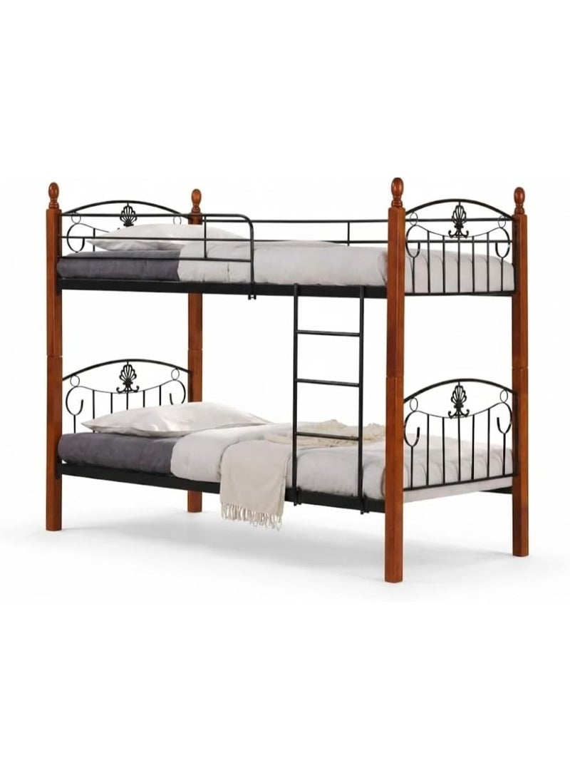 ABX HOME Messina Solid wood metal Bunk Bed | Sturdy Modern Design Wooden Single Bed Frame 190X90 Size - Image 2
