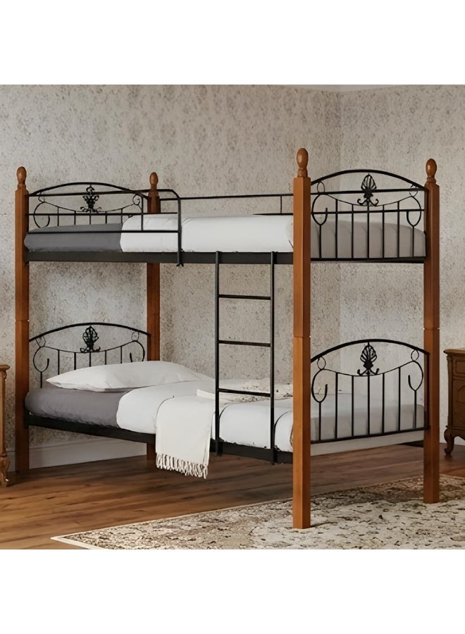 ABX HOME Messina Solid wood metal Bunk Bed | Sturdy Modern Design Wooden Single Bed Frame 190X90 Size - Image 4