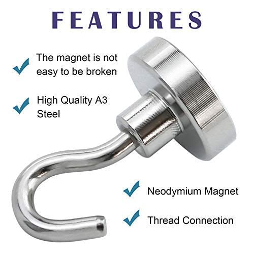 E BAVITE Magnetic Hooks 30LB for Cruise, Grill, Towel, Indoor Hanging, Kitchen, Workplace, Office and Garage - 6 Pack - Image 3
