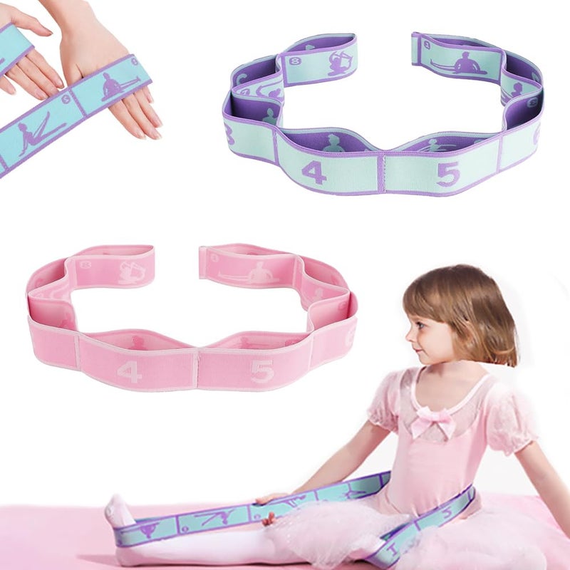 TRKETK 2 Pieces Yoga Strap Exercise Strap, Elastic Stretch Strap Multi-Loop for Yoga Exercise Strap Elastic Resistance Band Flexible for Pilates, Dance, Gymnastics - Image 1