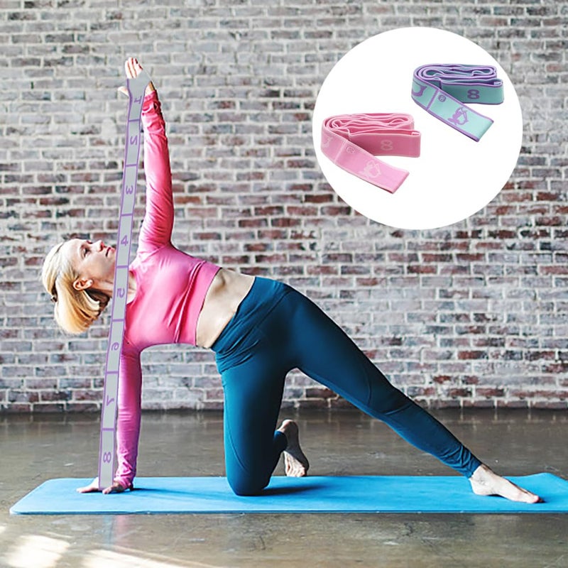 TRKETK 2 Pieces Yoga Strap Exercise Strap, Elastic Stretch Strap Multi-Loop for Yoga Exercise Strap Elastic Resistance Band Flexible for Pilates, Dance, Gymnastics - Image 4