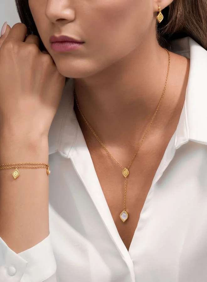 شيروتي 1881 Esmeralda Gold Plated Mop Crystals Necklace