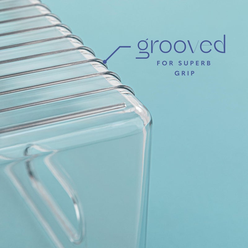 PrimeBox Plastic Food Storage 2 Pack Clear Container Bin with Handles for Organizing Kitchen, Pantry, Refrigerator, Freezer, Pantry, Cabinet, Closet, Bathroom. 16â€x6â€x5â€ - Image 4