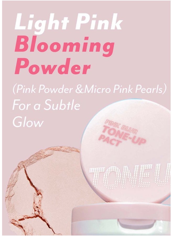 I'M MEME - Compact - Tone-up Pact | Korean Pressed Setting Powder for Pink Blur Effect, with Calamine, Mattify Skin, Makeup Foundation, Translucent Compact, Oily Skin, Natural Coverage, 0.35 Oz - Image 1