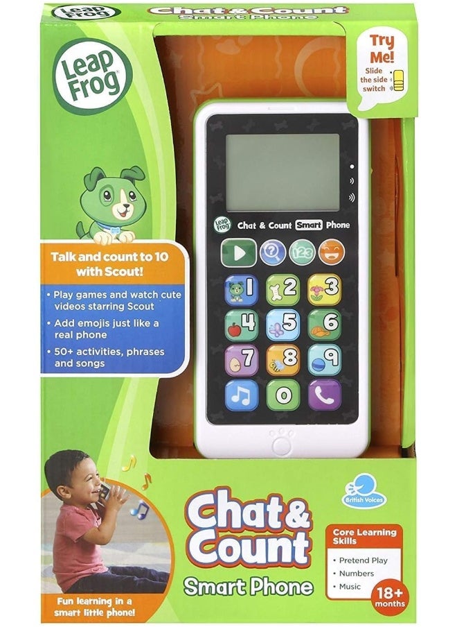 LeapFrog Chat And Count Smart Phone, Scout, Kids Mobile Phone, Educational Toy, Baby Sensory Play, Gift For Children Aged 18 Months, 1, 2, 3, 4 Years, Multicolour  - Image 2