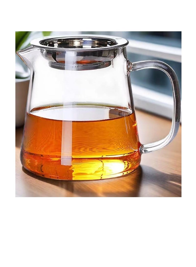 Glass Tea Dispenser, Heat Resistant Tea Fair Cup, Glass Teapot with Removable Stainless Steel Infuser, Borosilicate Glass Tea Pots for Blooming and Loose Leaf Tea Maker (330ml, C) - Image 1