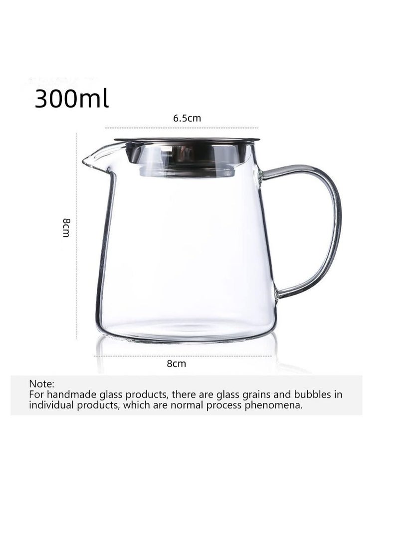 Glass Tea Dispenser, Heat Resistant Tea Fair Cup, Glass Teapot with Removable Stainless Steel Infuser, Borosilicate Glass Tea Pots for Blooming and Loose Leaf Tea Maker (330ml, C) - Image 2