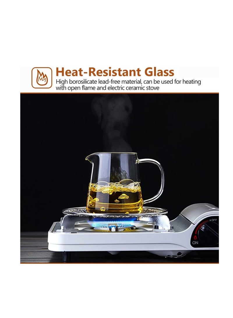 Glass Tea Dispenser, Heat Resistant Tea Fair Cup, Glass Teapot with Removable Stainless Steel Infuser, Borosilicate Glass Tea Pots for Blooming and Loose Leaf Tea Maker (330ml, C) - Image 3