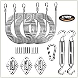 ColourTree Heavy Duty Sun Shade Sail Canopy Installation Hardware Kits, Anti Rust (Hardware Kits + Cables) - Image 1