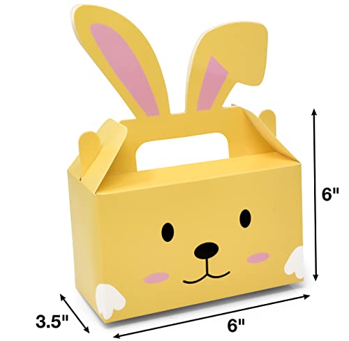 Gift Boutique 24 Pack Easter Treat Boxes Bunny Cardboard Favor Boxes with Handle Bunnies Rabbit Ears Basket Containers Cookie Goody Box Holder for Spring Kids School Classroom Party Decorations - Image 3