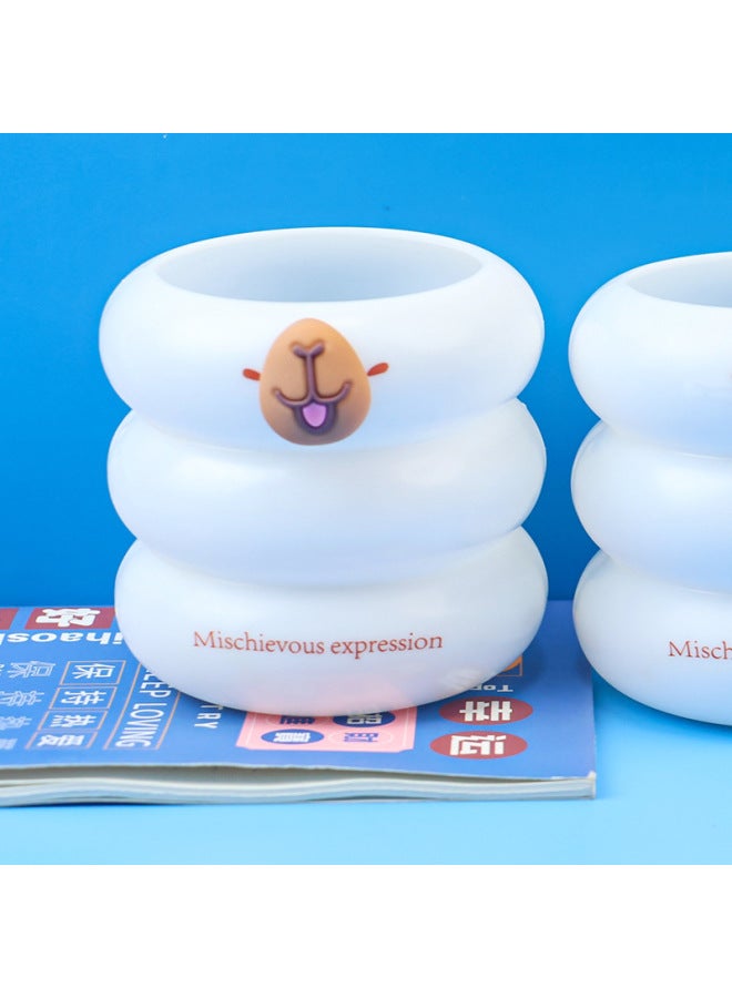 HELPS Creative And Cute Kapibara Pen Holder For Students, Desktop High-value Storage Pen Barrel, Large-capacity Cartoon Storage Box - Image 4