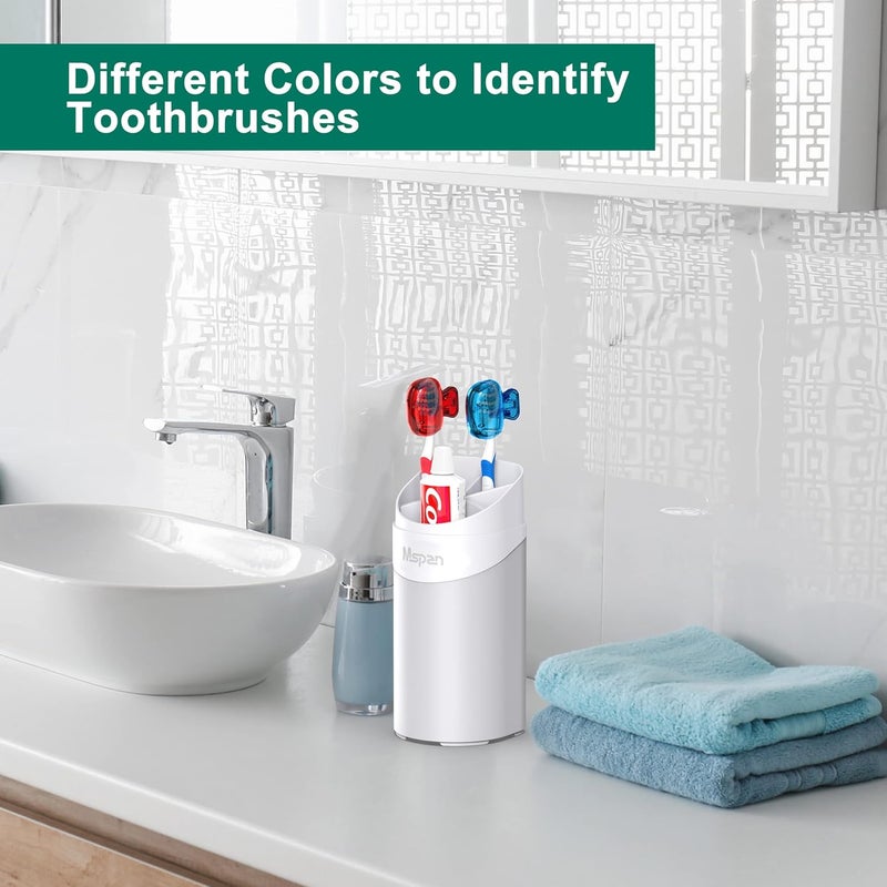 Mspan Toothbrush Head Cover Cap: Tooth Brush Protector Cute Plastic Clip Pod Compatible with Standard & Electric Toothbrush - Travel Case for Traveling & Home - 4 Packs - Image 5