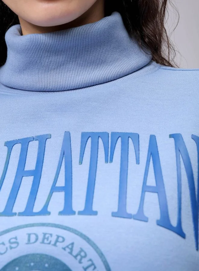Freehand Women Boxy Fit Typographic Oversized Sweatshirt
