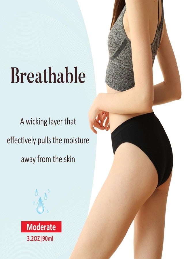AIRCUTE Washable Super Absorbent Urinary Incontinence Underwear for Women Girls Bikini Panties for Bladder leaks 90ML (X-Large, Black) - Image 3