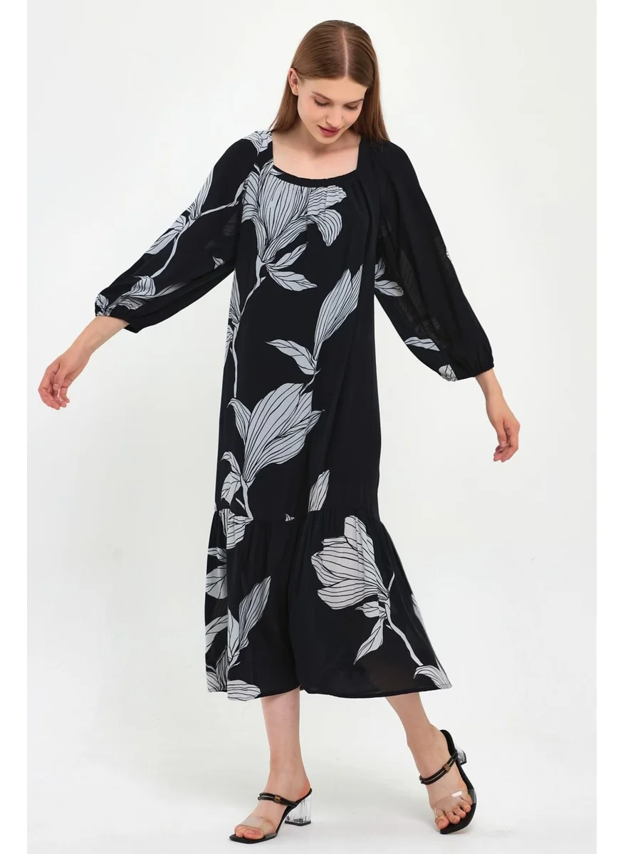 الكسندر جاردي Lined Square Neck Dress (B23-7021)