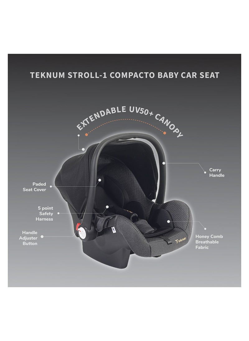 TEKNUM - Stroll - 1 Travel System With Teknum Stroll, 0 - 4 Years, Upto 22Kg - Black - Image 1